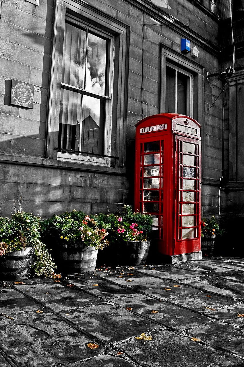 Little Red Phone Box by Tafkag, telephone box HD phone wallpaper