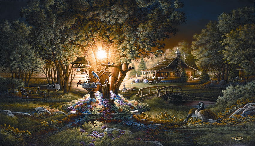 Colours of Spring, The, Terry redlin border HD тапет