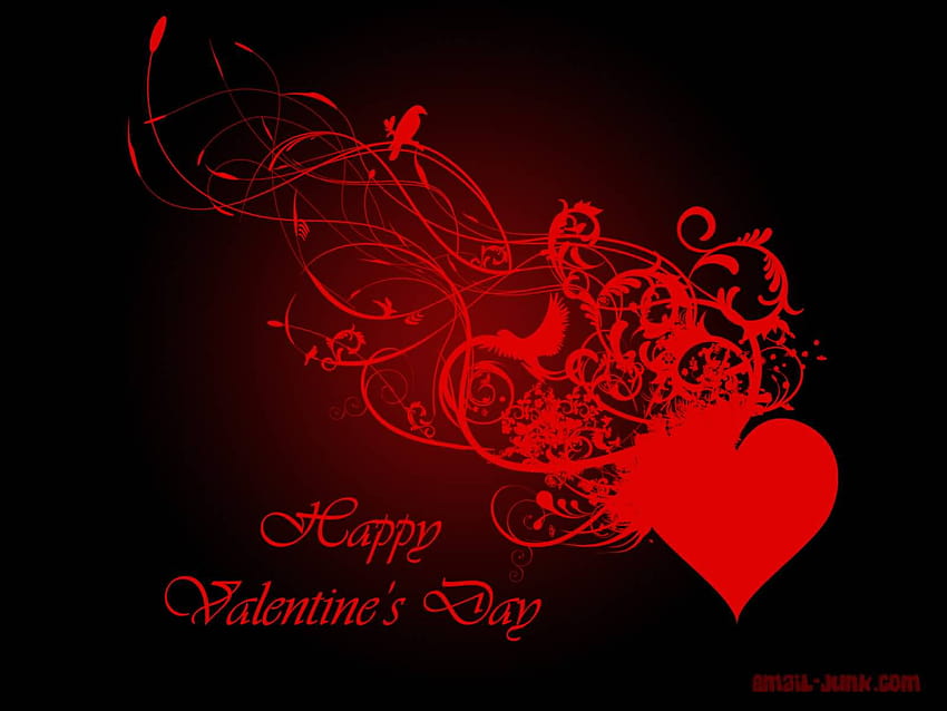Happy Valentine's Day Heart And Birds, dark valentines day HD wallpaper |  Pxfuel