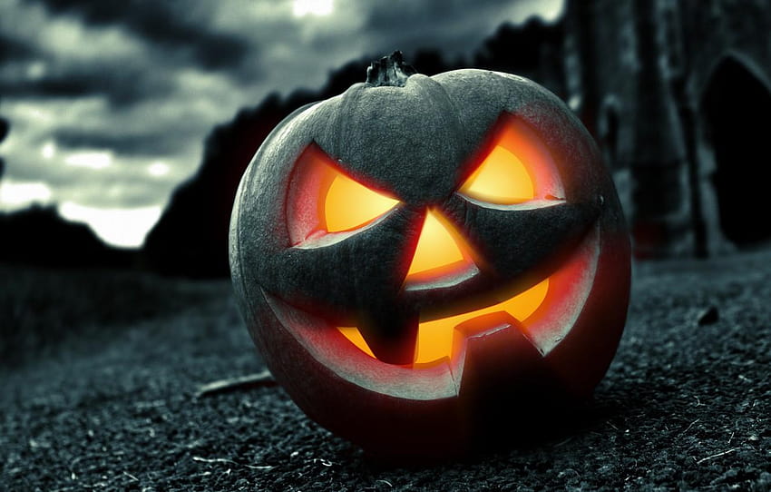 nuit, peur, Halloween, citrouille, horreur, Halloween, visage de citrouille d'halloween Fond d'écran HD