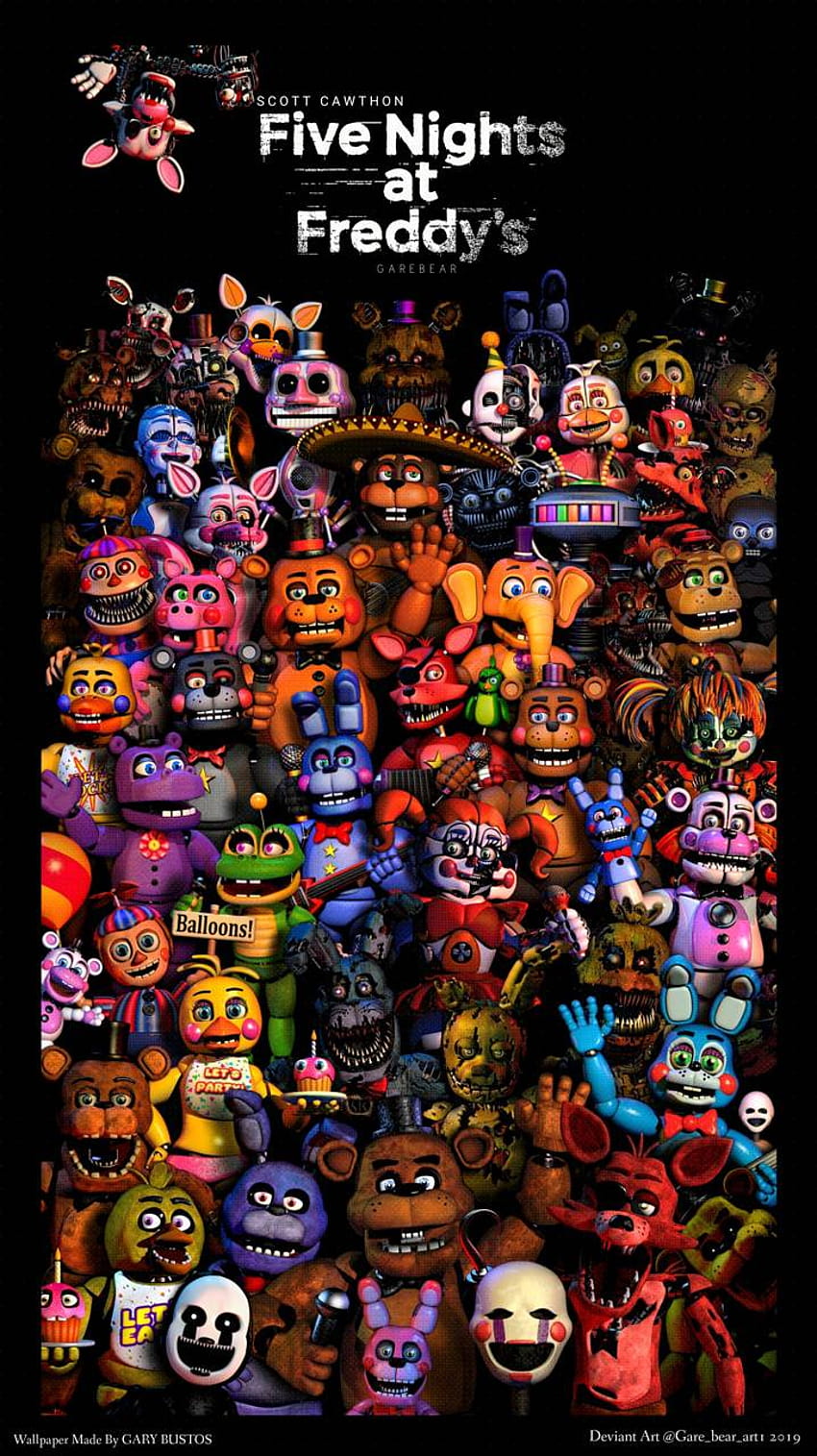 All FNAF characters by Wolf_737, fnaf logo HD phone wallpaper