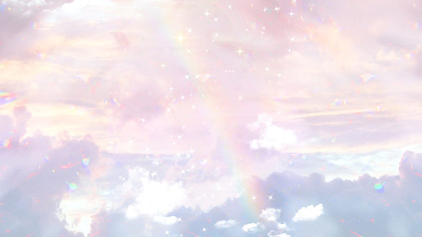 Aesthetic pink , rainbow, sky pink HD wallpaper