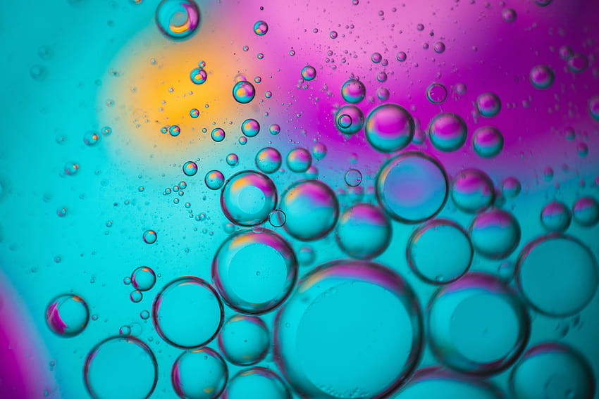 Blasen, Spektrum, bunt, blaugrün, türkis, rosa, abstrakt, blaugrün und rosa HD-Hintergrundbild