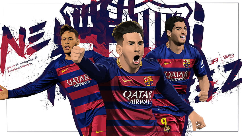 Messi Neymar Suarez, suarez cartoon HD wallpaper