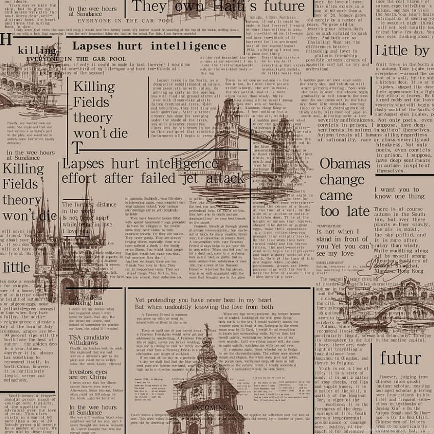 Vintage Vinyl Nostalgic English Letters Newspaper Walls... Arrière-plans, journal anglais Fond d'écran de téléphone HD