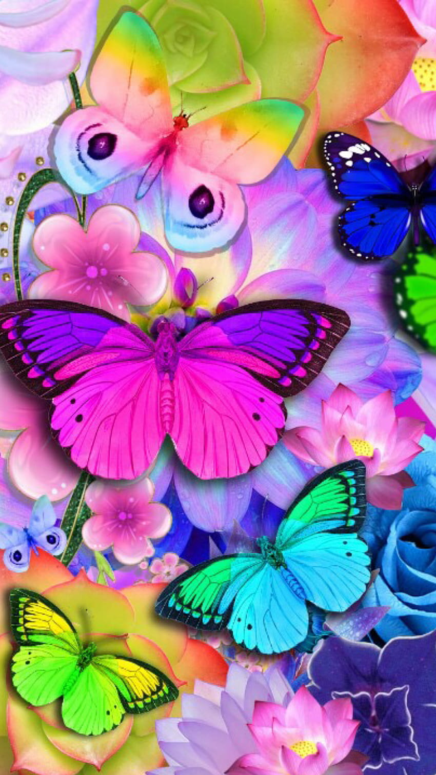 Pink Butterfly Artist Unbekannt HD-Handy-Hintergrundbild