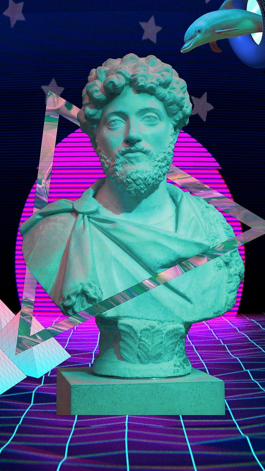 Vaporwave Aesthetic Marcus Aurelius หน้าอกสำหรับทุกสิ่งที่คุณอดทน! วอลล์เปเปอร์โทรศัพท์ HD