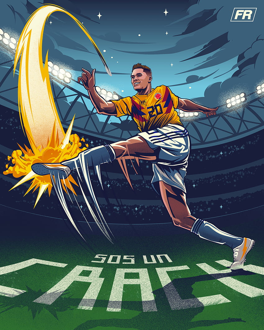Juan Fernando Quintero Ilustración Illustration FIFA World Cup 2018 HD phone wallpaper