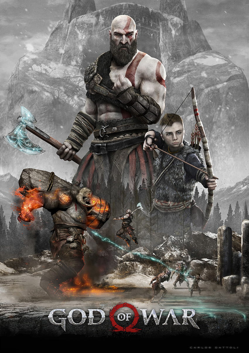 God of War 4 Poster: Kratos in Combat – For Tech, kratos god of war android Tapeta na telefon HD