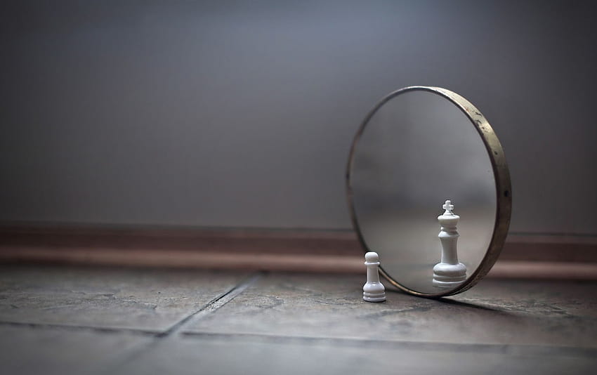 Pieza de ajedrez en el espejo, citas de ajedrez fondo de pantalla