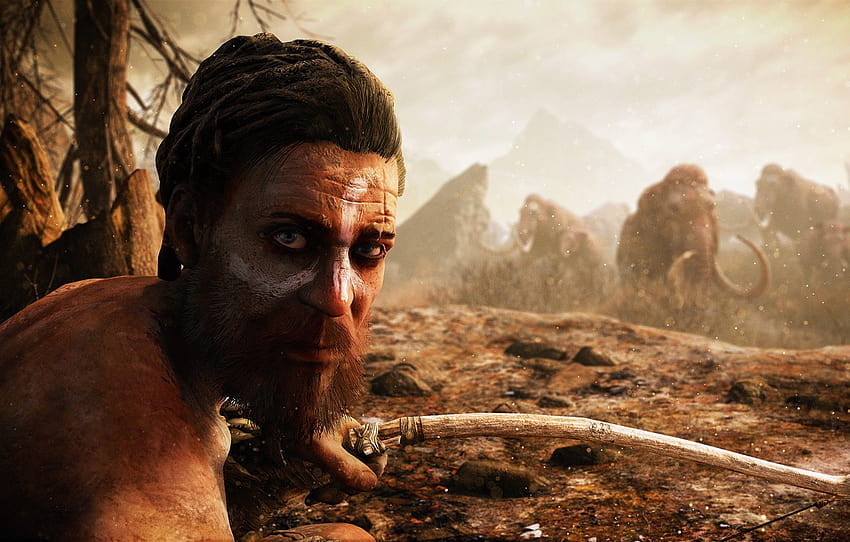 People, Face, Bow, Far Cry, Ubisoft, Primal, Mammoths , section игры, neanderthal HD wallpaper