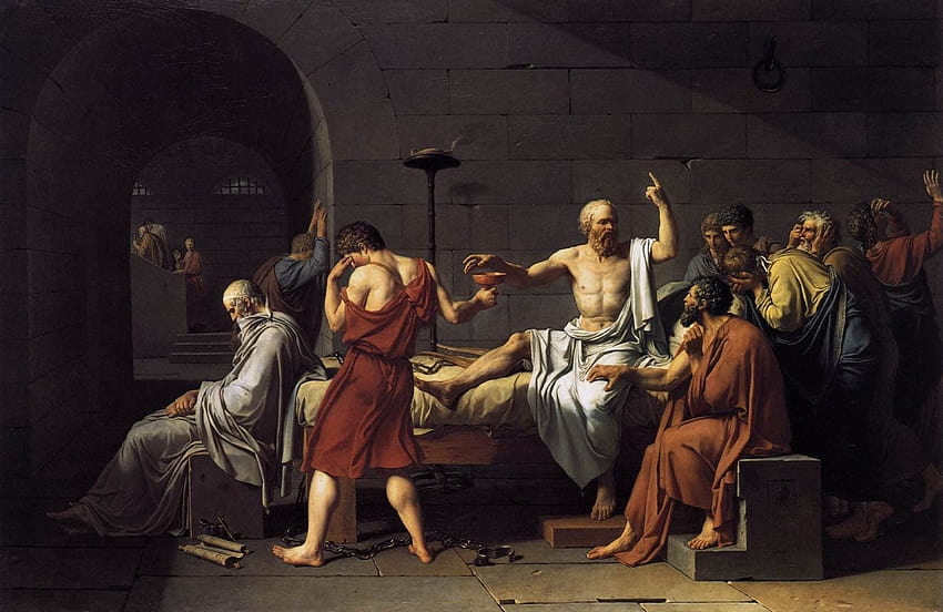 Сократ, Жак Луи Давид, философия, живопис, произведения на изкуството / и мобилни фонове HD тапет