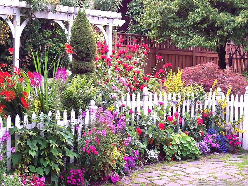 English, Cottage, Garden, , , Background, english garden HD wallpaper