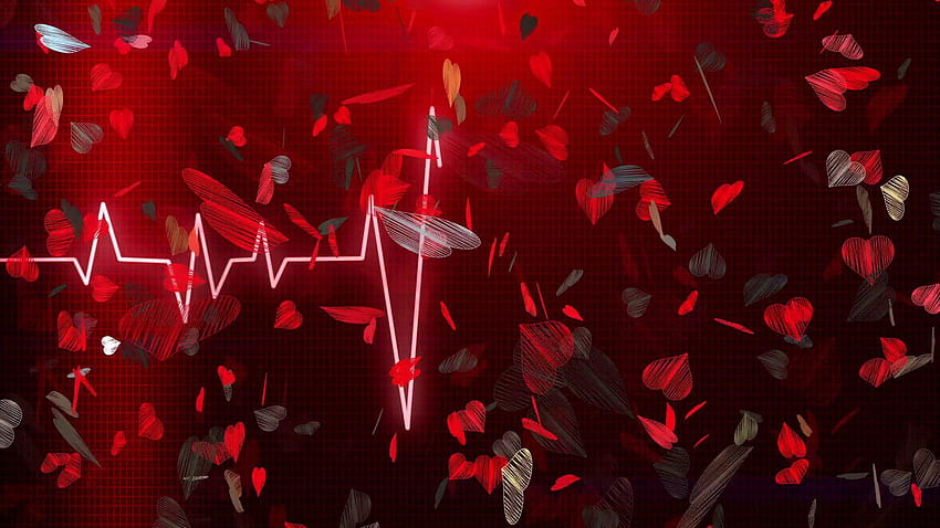 Hearts with Black Backgrounds, ecg HD wallpaper