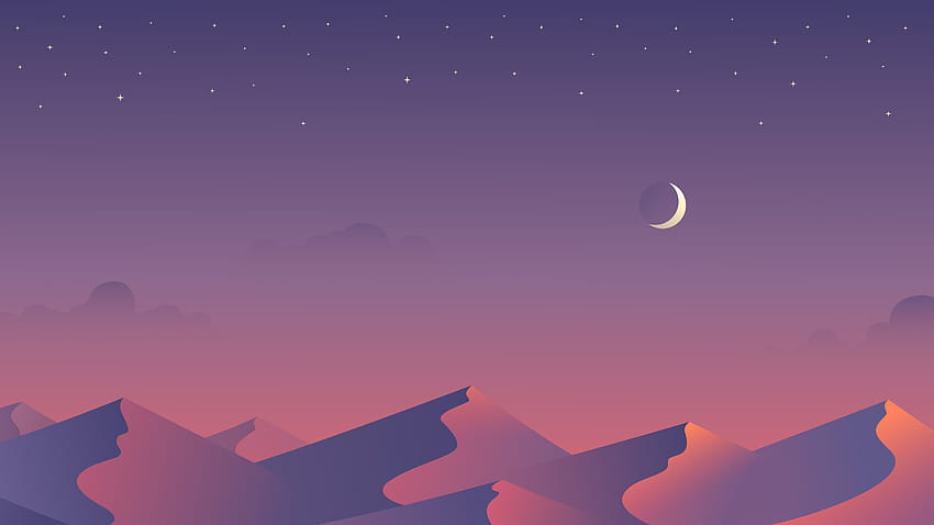Desert Nights Moon Minimalism, Artist, Backgrounds, and HD wallpaper