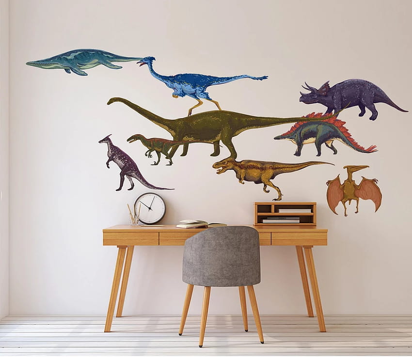 3D 恐竜ファミリー 123 動物 ウォールステッカー、クーカブラステッカー 高画質の壁紙