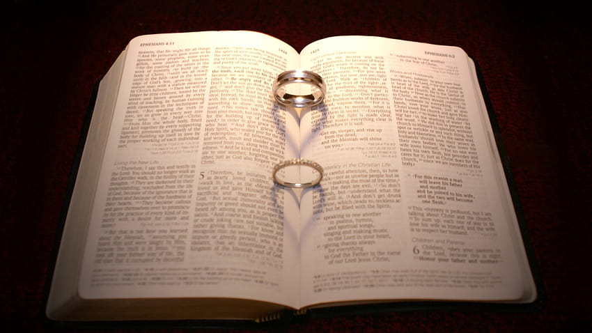 Сватбени халки в Библията, християнска сватба HD тапет