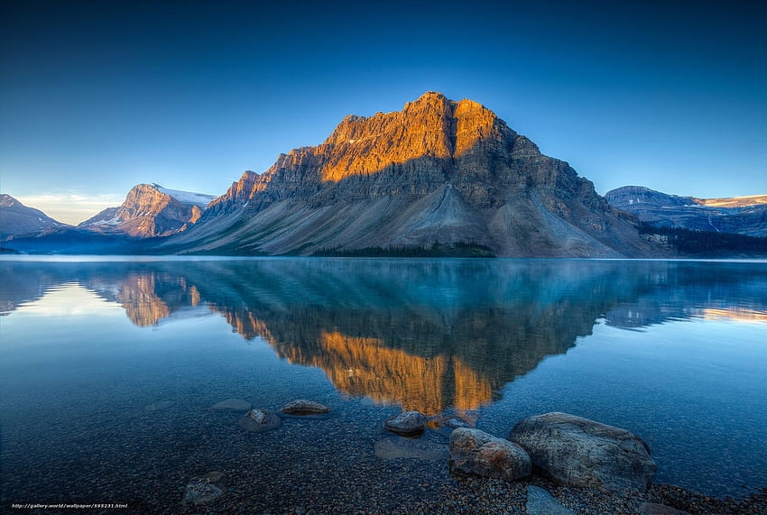 Bow Lake in estate, Parco Nazionale di Banff, Alberta, Canada nella risoluzione 2000x1342, Bow Lake Alberta Sfondo HD
