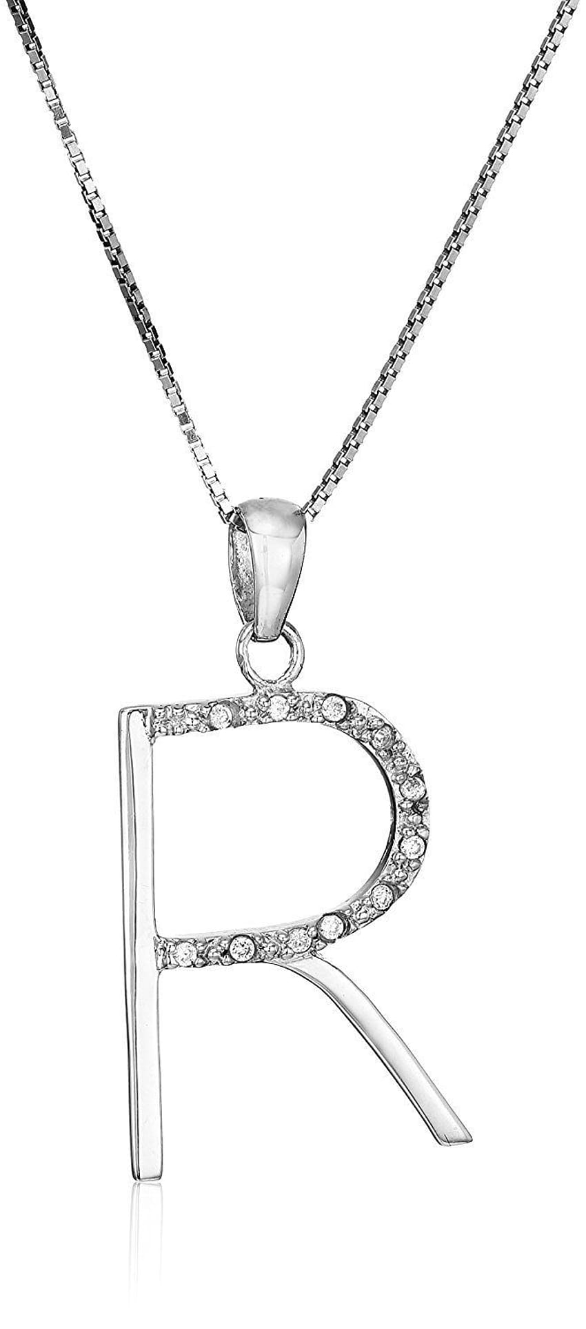 Sterling Silver Cubic Zirconia Initial ...pinterest.ch, initial chains HD phone wallpaper