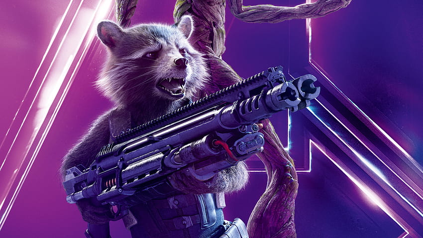 Rocket Raccoon de Guardian of the Galaxy, cohete de los vengadores fondo de pantalla
