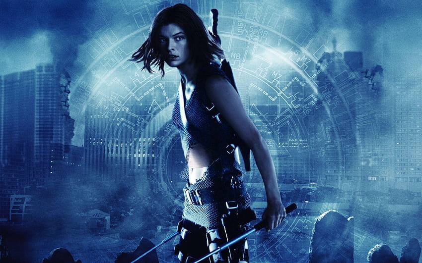 Milla Jovovich Resident Evil พื้นหลังของ Milla ผู้ชั่วร้าย วอลล์เปเปอร์ HD