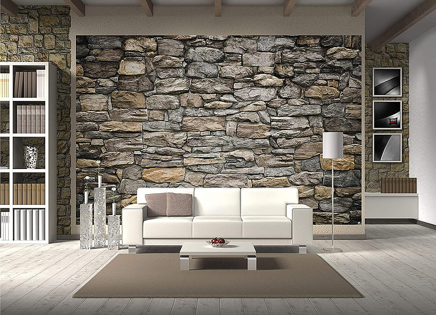 Desktop   Buy Large Grey Stonewall Decoration Modern Stone Pattern Wall Cladding Optic Industrial Design Masonry Decor Wall Mural 