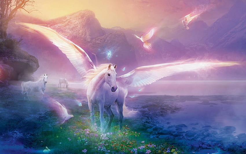 Pegasus and Backgrounds HD wallpaper