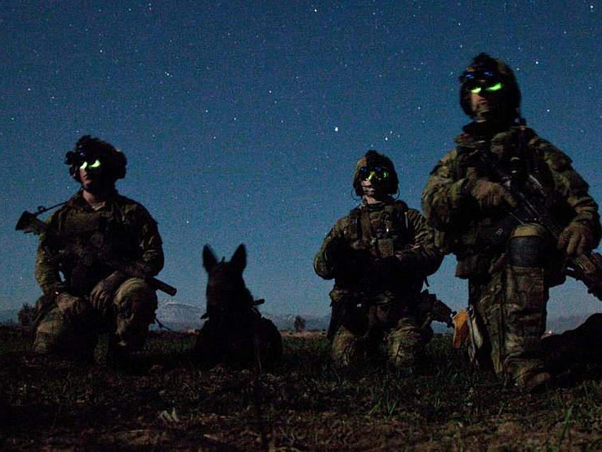 United States Army Rangers on Dog, special forces night vision HD wallpaper