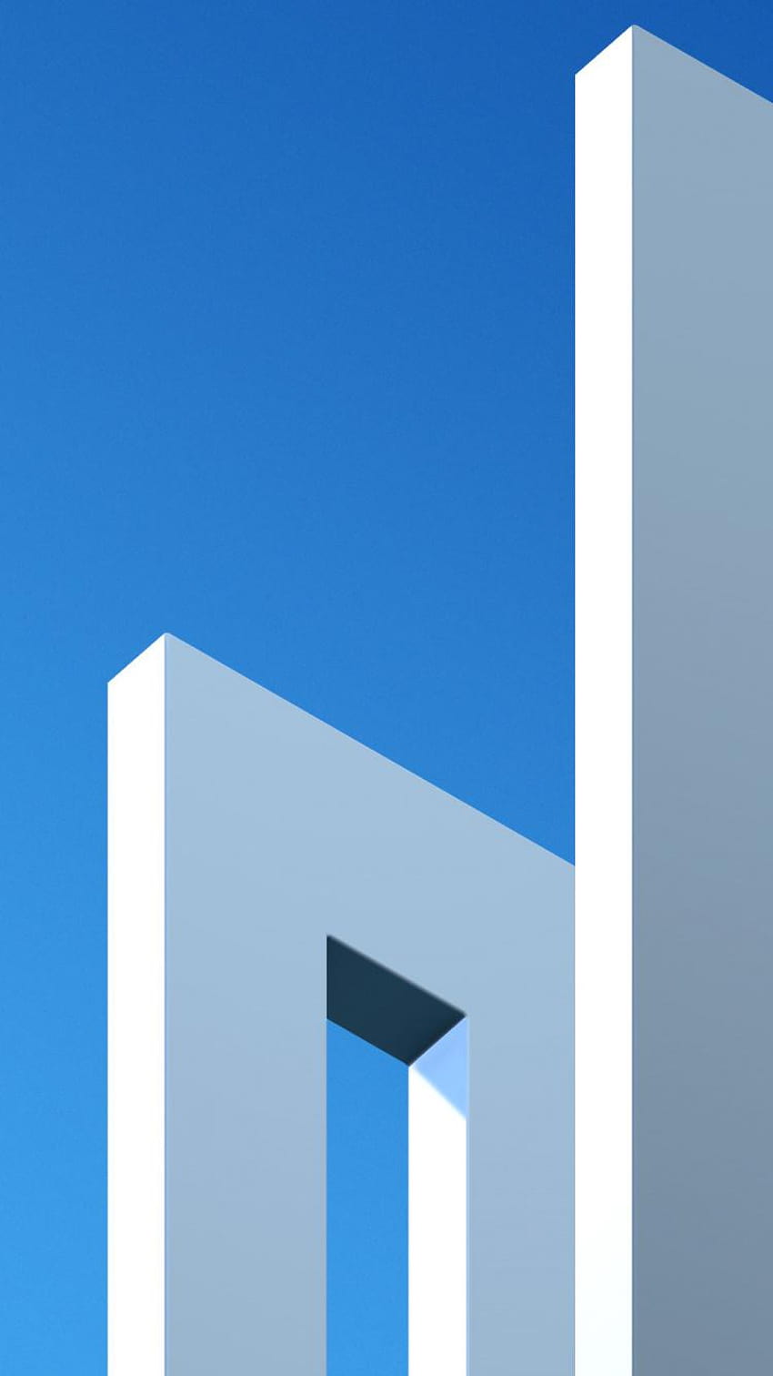 미니멀하고 현대적이며 단순한 건축, 푸른 하늘, 단순한 미니멀리스트 HD 전화 배경 화면