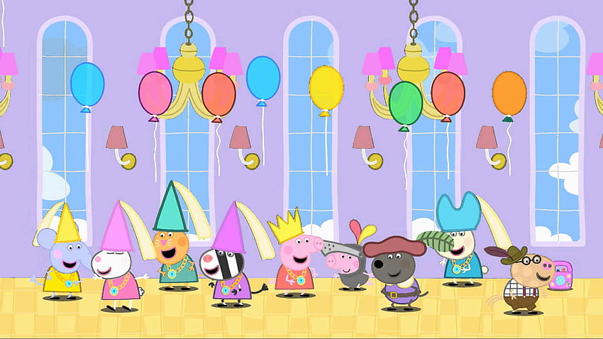 Dibujos animados de peppa pig, cumpleaños de peppa pig fondo de pantalla