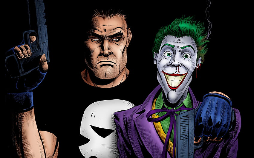 Punisher And Joker, Artwork, , Background, 29bb47 HD wallpaper