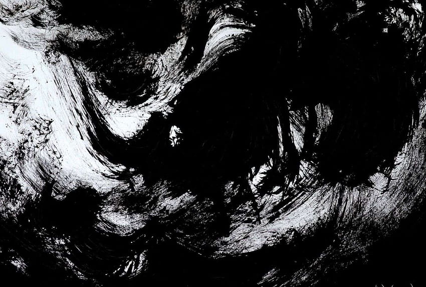 Czarna sztuka abstrakcyjna, czarno-białe malarstwo Tapeta HD