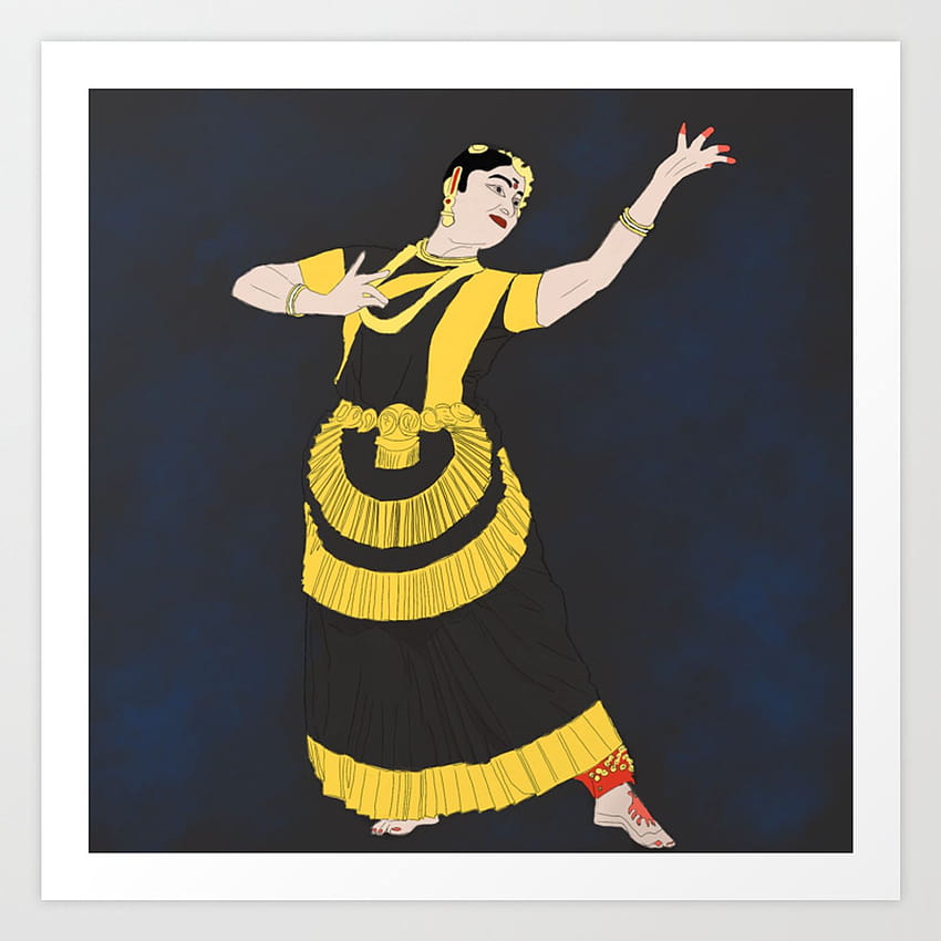 Mohiniyattam Danza clásica Kerala India Lámina artística de jijuonline fondo de pantalla del teléfono