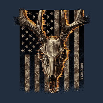 Deer buck skull hunting oak camouflage american flag cornhole game decal  wraps  eBay  American flag wallpaper American flag cornhole boards  Hunting wallpaper