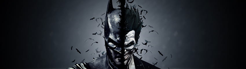 Joker, Tampilan ganda, Monitor ganda, Batman Begins, grafik batman Wallpaper HD
