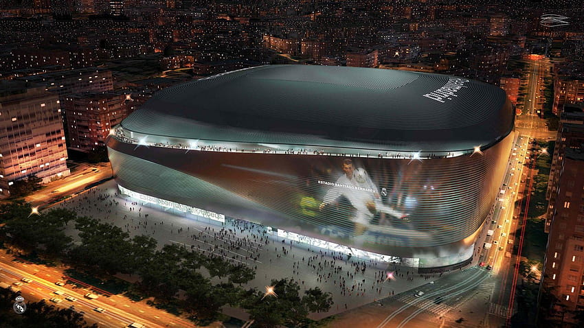 Full bernabeu aerial view stadium madrid spain HD wallpaper