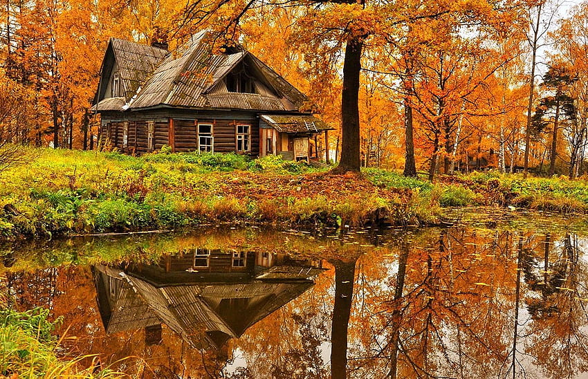 Autumn Cottage, old mill cottage HD wallpaper | Pxfuel
