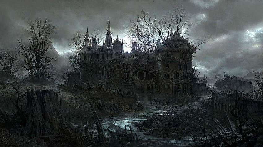 На деня: Хелоуин Haunted Mansion, Хелоуин обитавана от духове къща HD тапет