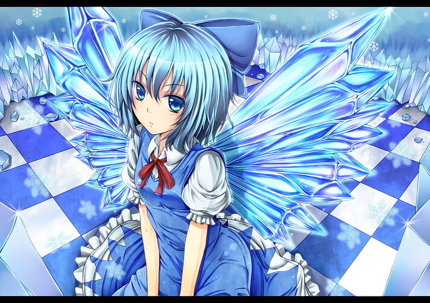 Crystal wings, anime, beautiful, blue, cirno, cold, crystals, cute, anime  cute fairy HD wallpaper | Pxfuel