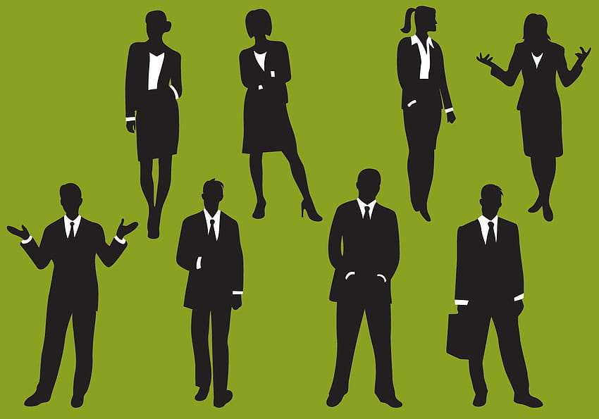 Woman And Man Business Silhouettes, corporate women HD wallpaper