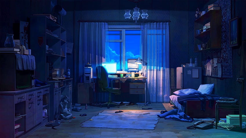 Pokój anime na żywo na PC, komputer z pokojem anime Tapeta HD