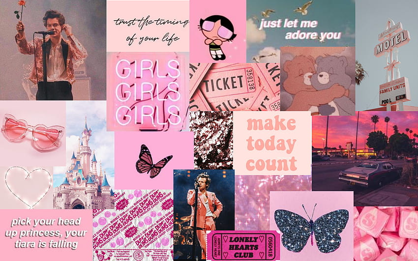pink aesthetic in 2020, aesthetic baddie collage HD wallpaper