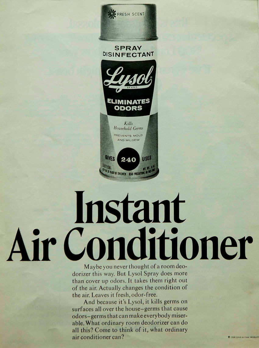 1950년대에 Lysol Disinfectant Spray는 집안 곳곳의 표면에 있는 세균을 죽이는 데 도움이 되었습니다! 오늘 라이솔 살균 스프레이로 99명 사망… HD 전화 배경 화면