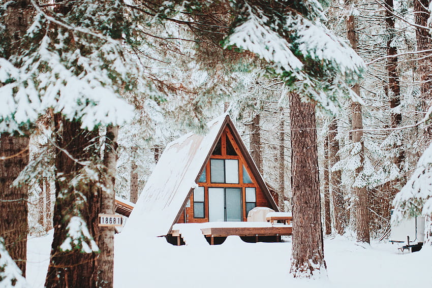 19 przytulnych domków zimowych, które sprawiają, że zimno jest przyjemne, domki zimowe Tapeta HD