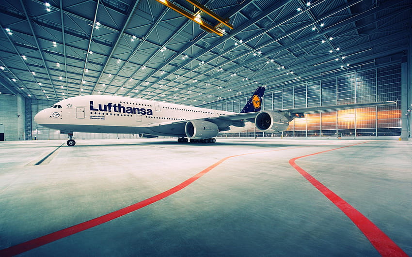 Lufthansa Airbus A380, kokpit airbus a380 Wallpaper HD