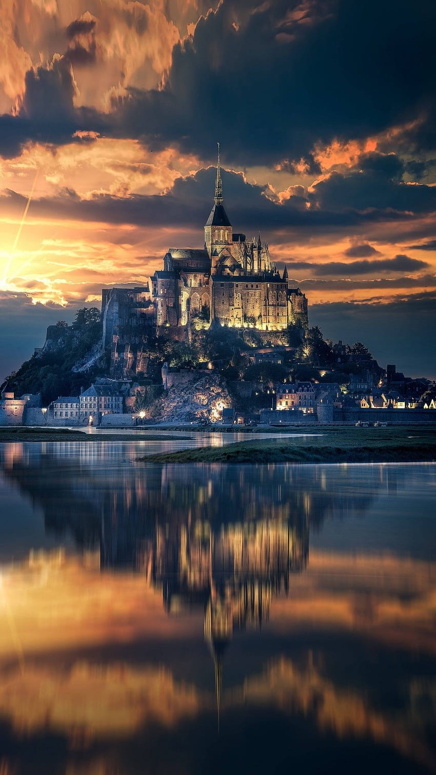 Castle Sunset, gothic autumn sunsets HD phone wallpaper