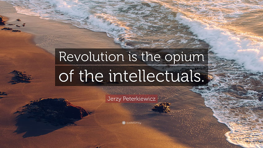 Jerzy Peterkiewicz Quote: “Revolution is the opium of the intellectuals.” HD wallpaper
