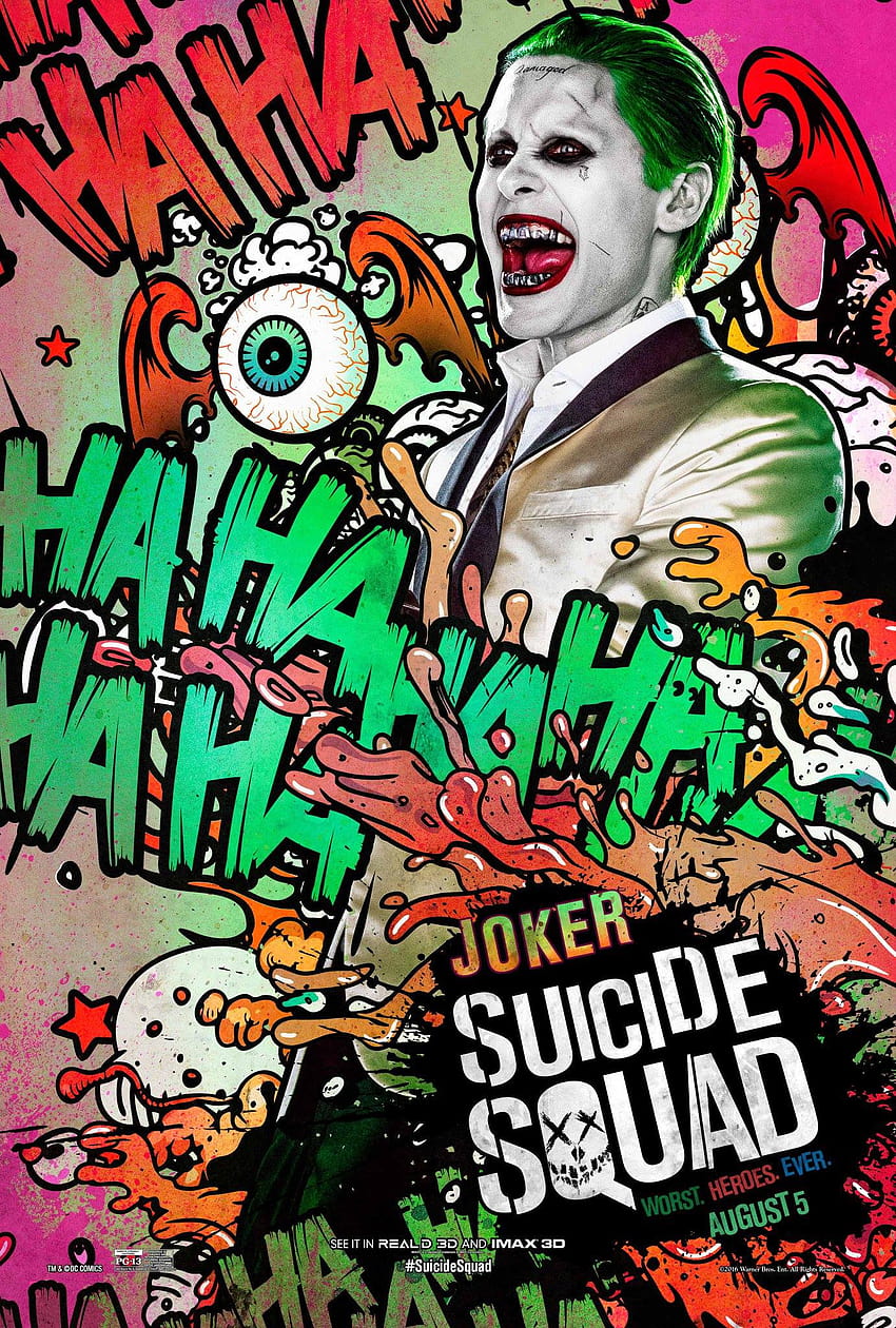 Joker จาก Warner Bros. & Suicide Squad ทีมฆ่าตัวตายโจ๊กเกอร์ วอลล์เปเปอร์โทรศัพท์ HD