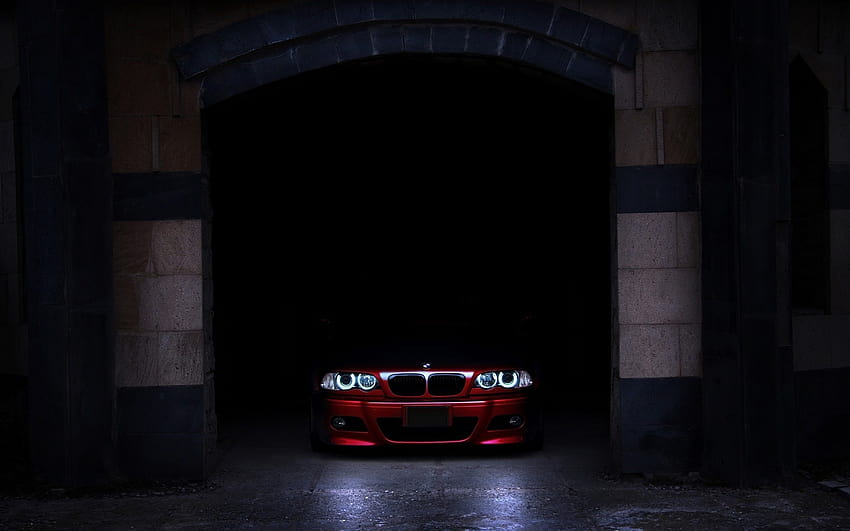 : night, car, shadow, vehicle, BMW E46, Angel Eyes, structure, light, lighting, darkness, supercar, screenshot 1920x1200 HD wallpaper