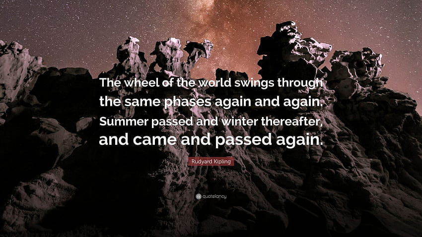 Rudyard Kipling Quote: “The wheel of the world swings through the same phases again and again. Summer passed and winter thereafter, and came and...”, summer phases HD wallpaper